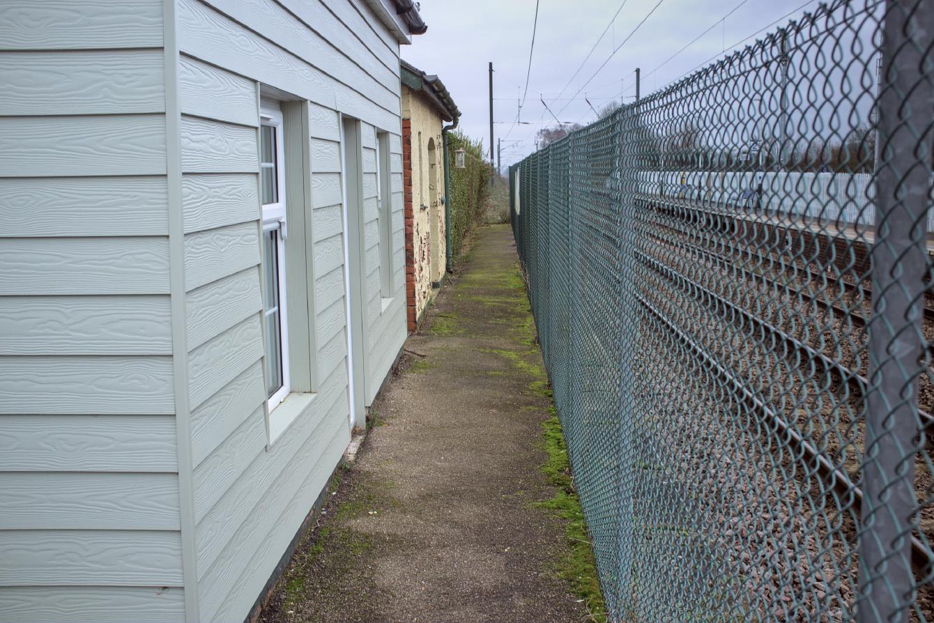 The ladies waiting room; it has been re-clad in modern materials.