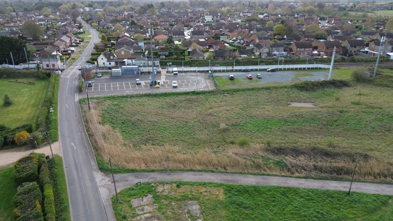 An aerial view of Watlington&rsquo;s car park and the fields surrounding it.